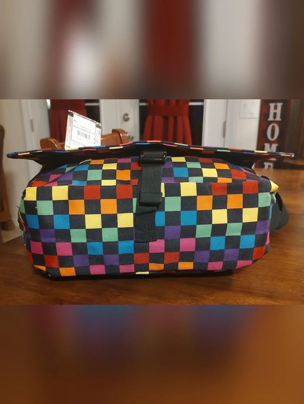 Multicolor Checkerboard Messenger Bag